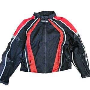 Frank Thomas Jacket‎ Mesh Mens Armored Motorcycle Black Red Padded XTi Series